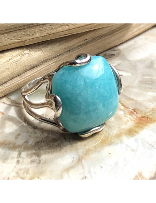 Bague en pierre amazonite