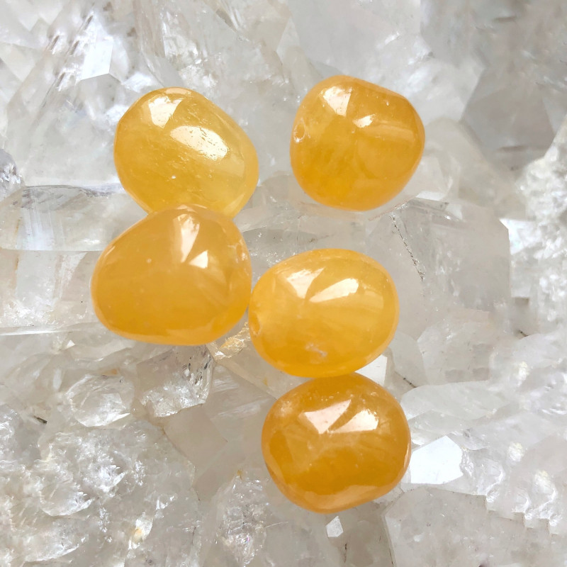 Calcite orange, 5 perles 17...