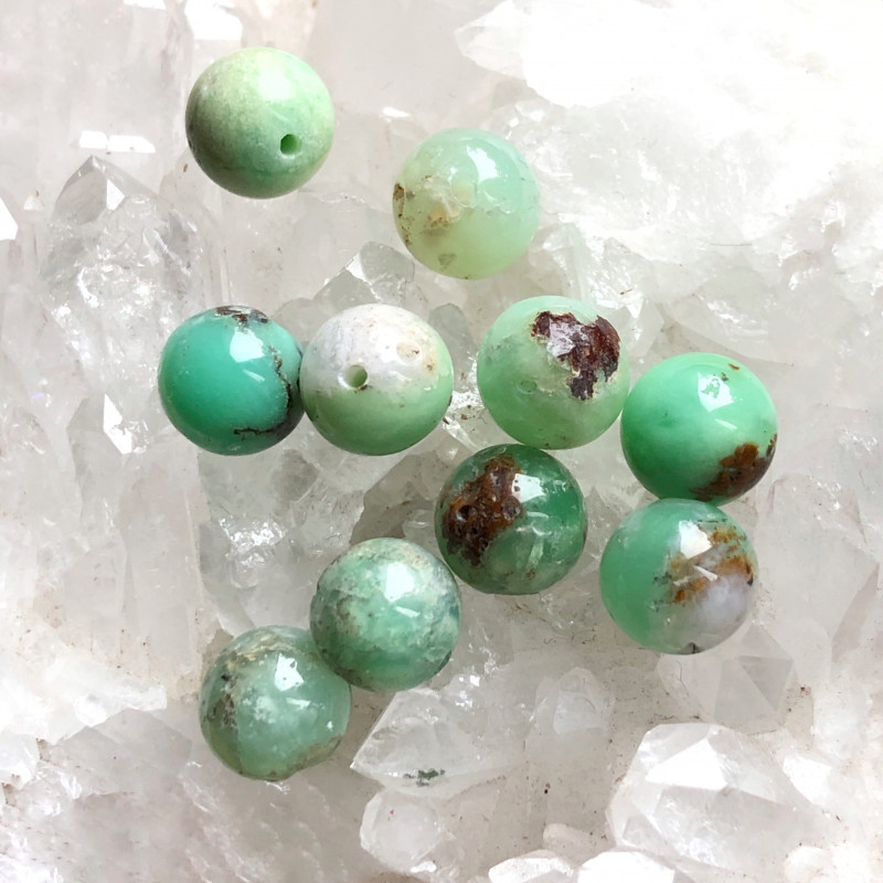 Chrysoprase ⌀ 8 mm, 10 perles