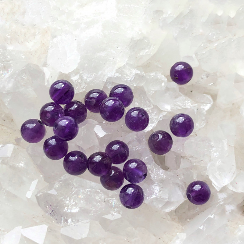 Améthyste ⌀ 4 mm, 20 perles