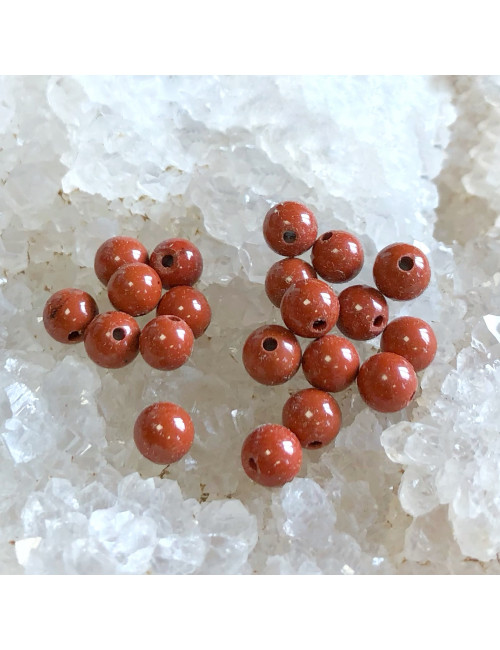 Perles en pierre de jaspe rouge pour la création de bracelets, colliers, boucles d’oreilles