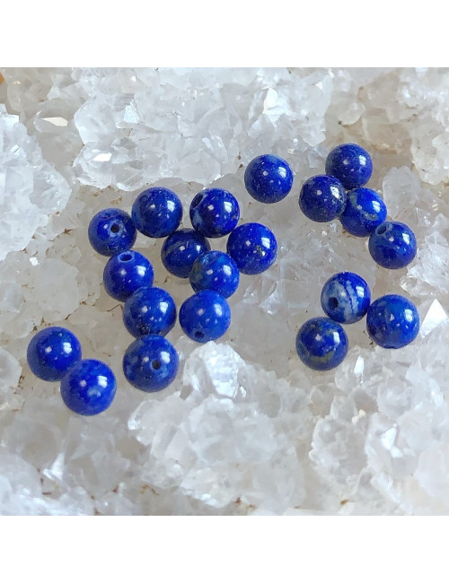 Perles de 4 mm en pierre de lapis lazuli pour créer vos bijoux en pierre