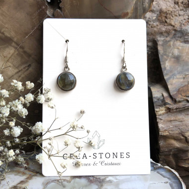 Boucles d'oreilles argent et pierre de Labradorite