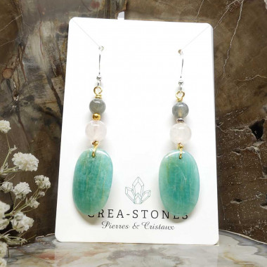 Amazonite, quartz rose et...