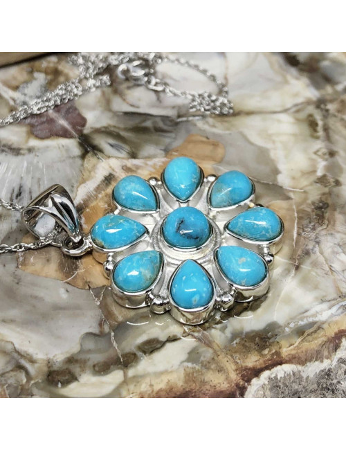 Turquoise, Pendentif argent 925