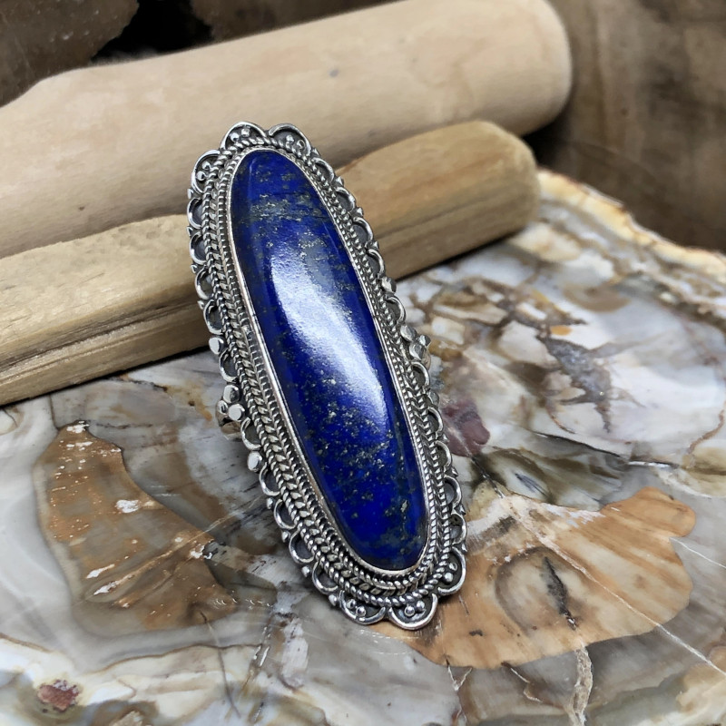 Bague en argent et en pierre de lapis lazuli