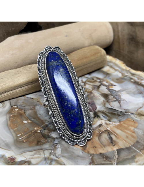 Bague en argent et en pierre de lapis lazuli