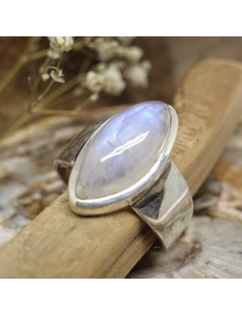 Bague argent 925/1000 et Pierre de lune