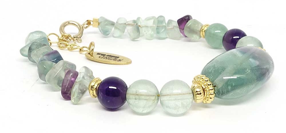 Bracelet en pierre semi précieuse de fluorite