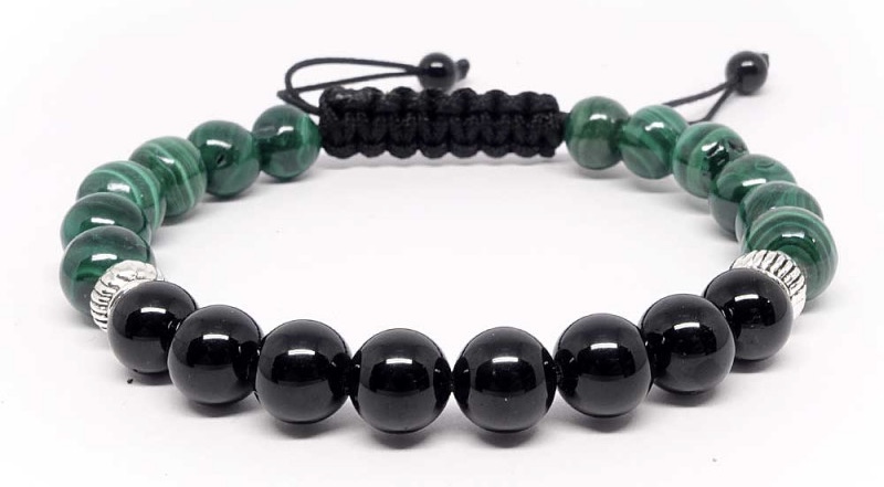 Bracelet malachite et onyx